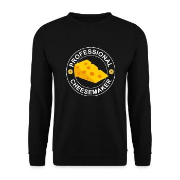 Käseherstellung, Köstliches Essen, Käse, Molkerei - Unisex Pullover - Schwarz - Vorne - Alina (178cm) & Michal (187cm)