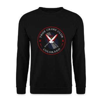 True Crime Club Colorado, Murderino Murder Show - Unisex Pullover - Schwarz - Vorne - Alina (178cm) & Michal (187cm)
