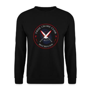 True Crime Club Michigan, Murderino Murder Show - Unisex Pullover - Schwarz - Vorne - Alina (178cm) & Michal (187cm)
