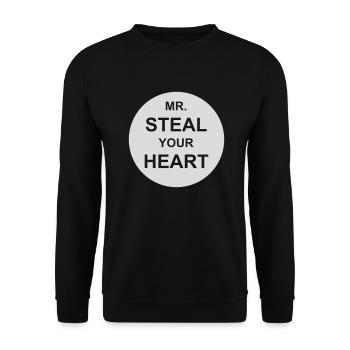 Mr steal your heart - Unisex Sweatshirt - black - Front - Alina (178cm) & Michal (187cm)