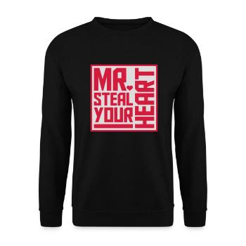 Mr steal your heart - Unisex Sweatshirt - black - Front - Alina (178cm) & Michal (187cm)