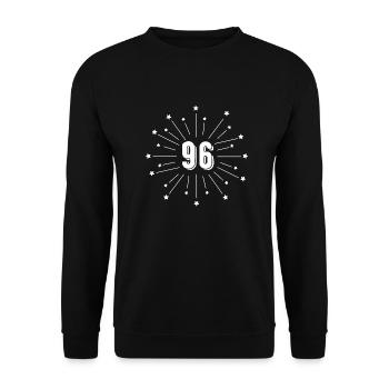 96. Sterngeburtstag - Geschenk 96 Jahre - Unisex Pullover - Schwarz - Vorne - Alina (178cm) & Michal (187cm)