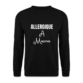 Allergique à Macron - Sweat-shirt Unisexe - noir - Devant - Alina (178cm) & Michal (187cm)