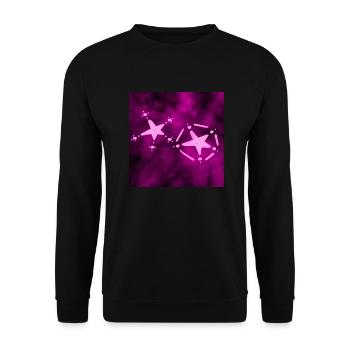 2 LILA STERNE - Unisex Pullover - Schwarz - Vorne - Alina (178cm) & Michal (187cm)
