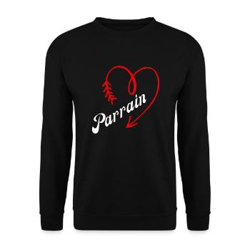 parrain cœur - Sweat-shirt Unisexe - noir - Devant - Alina (178cm) & Michal (187cm)