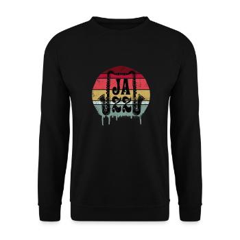 Jazz Music Rétro - Sweat-shirt Unisexe - noir - Devant - Alina (178cm) & Michal (187cm)
