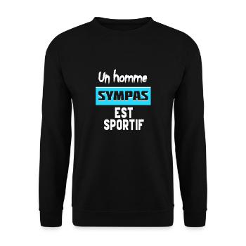 Idee cadeaux homme original , idee cadeaux homme - Sweat-shirt Unisexe - noir - Devant - Alina (178cm) & Michal (187cm)