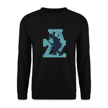 Jazz Saxophone Retro - Unisex Sweatshirt - black - Front - Alina (178cm) & Michal (187cm)