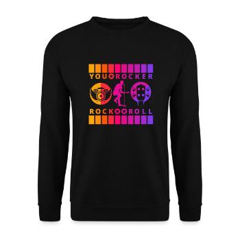 YOU ROCKER SINGER - Unisex Sweatshirt - black - Front - Alina (178cm) & Michal (187cm)