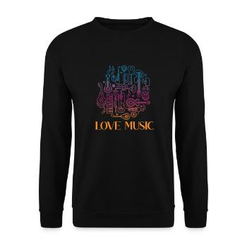 Love Music - Unisex Pullover - Schwarz - Vorne - Alina (178cm) & Michal (187cm)