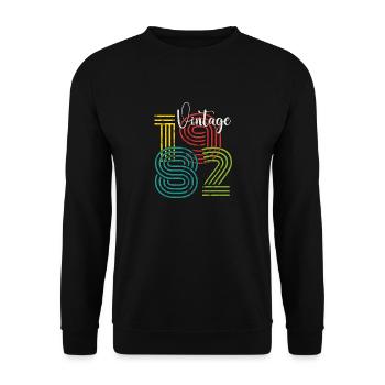 Vintage 1982 - Unisex Sweatshirt - black - Front - Alina (178cm) & Michal (187cm)