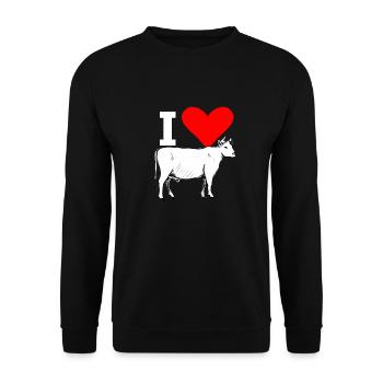 I Love Beef (Handdrawn) - Unisex Sweatshirt - black - Front - Alina (178cm) & Michal (187cm)