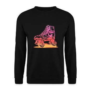 rollerblades rollerblade skates rollerskates retro - Unisex Sweatshirt - black - Front - Alina (178cm) & Michal (187cm)