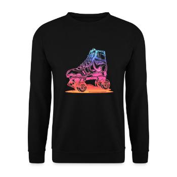 rollerblades rollerblade skates rollerskates retro - Unisex Sweatshirt - black - Front - Alina (178cm) & Michal (187cm)