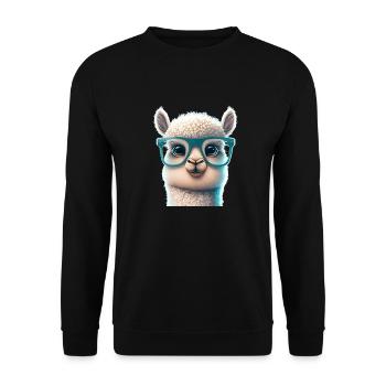 Cute Cute Cute Cartoon - Lama - Unisex Sweatshirt - black - Front - Alina (178cm) & Michal (187cm)