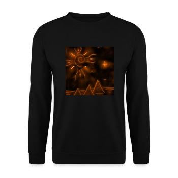 SOLEIL ET PYRAMIDES ORANGES - Sweat-shirt Unisexe - noir - Devant - Alina (178cm) & Michal (187cm)