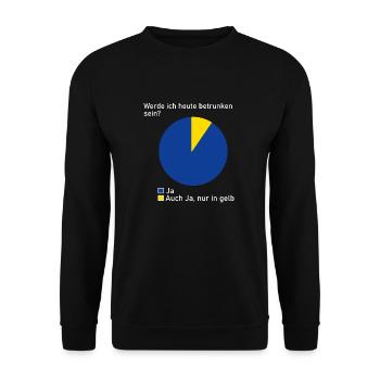 Betrunken Alkohol Schnaps Geschenk Geschenkidee - Unisex Pullover - Schwarz - Vorne - Alina (178cm) & Michal (187cm)