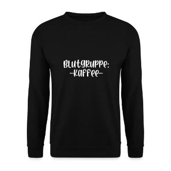 Blutgruppe Kaffee - Unisex Pullover - Schwarz - Vorne - Alina (178cm) & Michal (187cm)