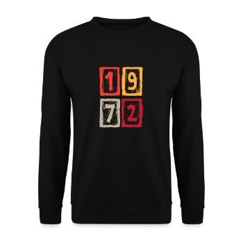 1972 Vintage - Unisex Pullover - Schwarz - Vorne - Alina (178cm) & Michal (187cm)