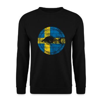 Karpfen Fisch Angeln Schweden - Unisex Pullover - Schwarz - Vorne - Alina (178cm) & Michal (187cm)