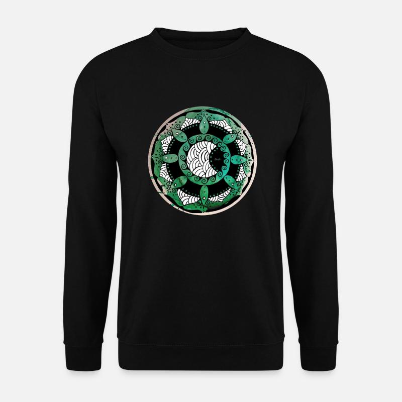 Karife Mondmandala 1 grün rund transparent - Unisex Pullover - Schwarz
