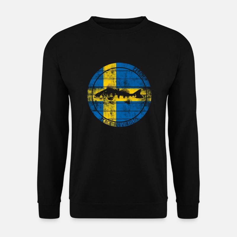 Barsch Angeln Schweden - Unisex Pullover - Schwarz