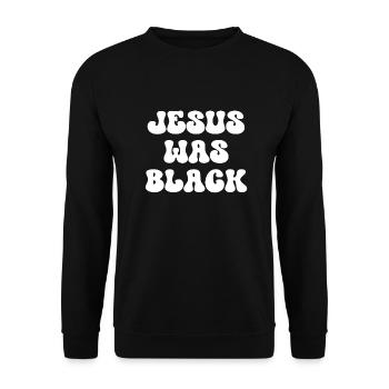 Jesus war schwarz - Unisex Pullover - Schwarz - Vorne - Alina (178cm) & Michal (187cm)