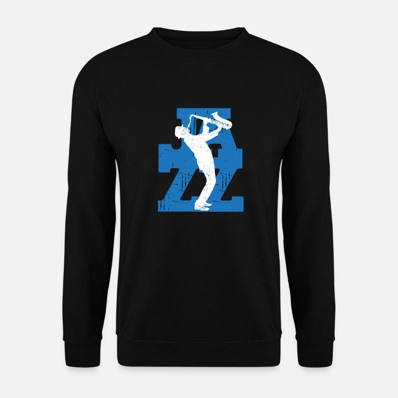 Jazz Saxophonist Retro - Unisex Pullover - Schwarz