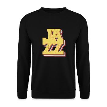 Jazz Musik Vintage - Unisex Pullover - Schwarz - Vorne - Alina (178cm) & Michal (187cm)