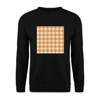 Retro 70's Buffalo Plaid Pattern in turquoise - Unisex Sweatshirt - black - Front - Alina (178cm) & Michal (187cm)