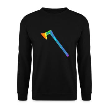 Axt | Wikinger | Holzfäller | Nordisch | Beil - Unisex Pullover - Schwarz - Vorne - Alina (178cm) & Michal (187cm)