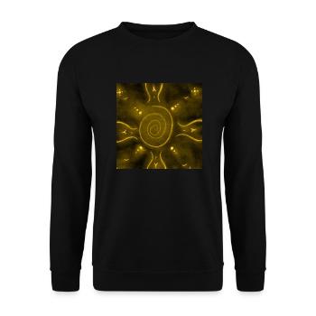 SUNNY YELLOW MANDALA - Unisex Sweatshirt - black - Front - Alina (178cm) & Michal (187cm)