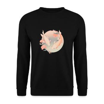 Carpe koi - illustration - Sweat-shirt Unisexe - noir - Devant - Alina (178cm) & Michal (187cm)