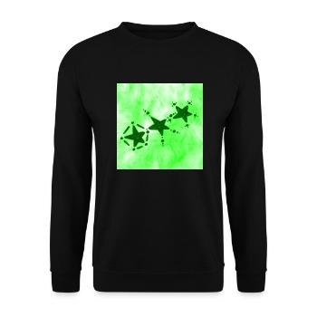 3 ÉTOILES VERT SOURIANT - Sweat-shirt Unisexe - noir - Devant - Alina (178cm) & Michal (187cm)