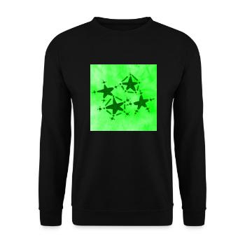 4 ÉTOILES VERT SOURIANT - Sweat-shirt Unisexe - noir - Devant - Alina (178cm) & Michal (187cm)