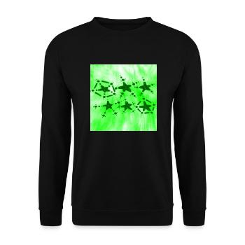 6 ÉTOILES VERT SOURIANT - Sweat-shirt Unisexe - noir - Devant - Alina (178cm) & Michal (187cm)