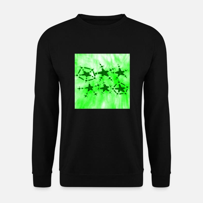 6 STERNE LÄCHELN GRÜN - Unisex Pullover - Schwarz