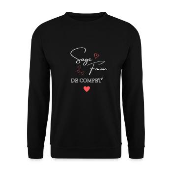 sage femme de competition - Sweat-shirt Unisexe - noir - Devant - Alina (178cm) & Michal (187cm)
