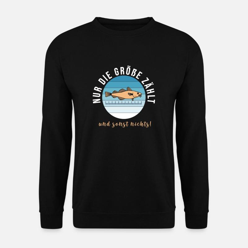 Angeln: nur die größe zählt - Unisex Pullover - Schwarz