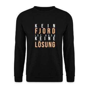 Kein Fjord keine Lösung - Unisex Pullover - Schwarz - Vorne - Alina (178cm) & Michal (187cm)