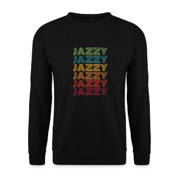 Jazzy Jazz Music - Unisex Sweatshirt - black - Front - Alina (178cm) & Michal (187cm)