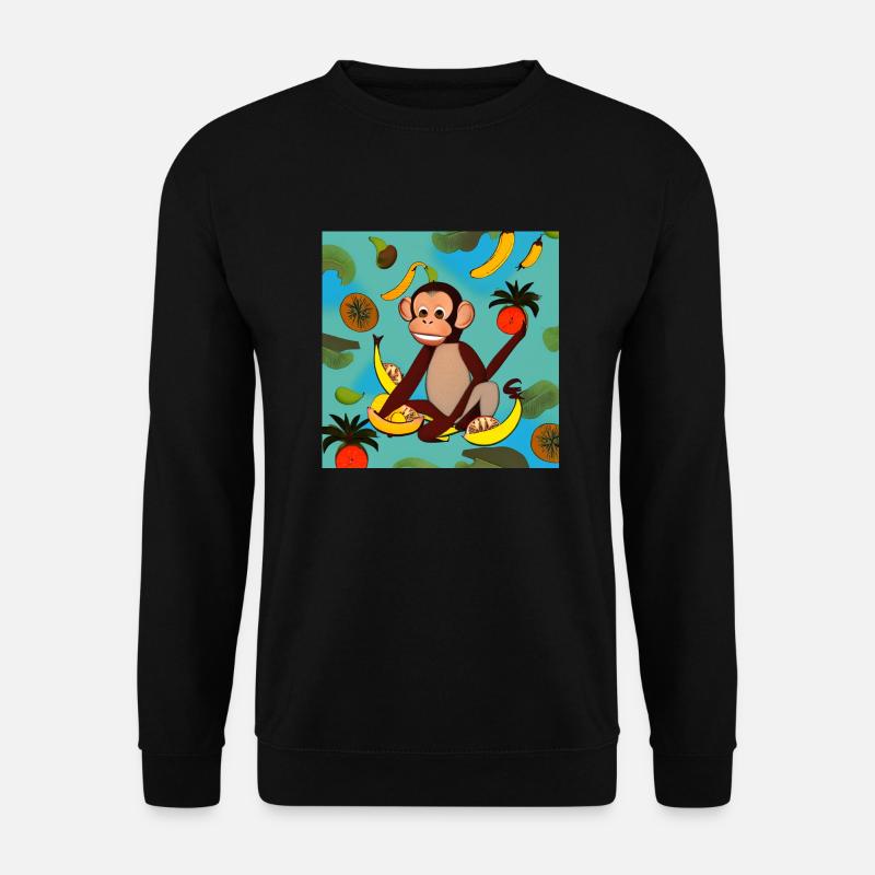 Fruchtrausch Affe - Unisex Pullover - Schwarz