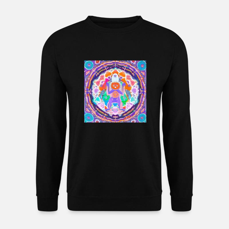 Yeti Mandala Manie - Unisex Pullover - Schwarz
