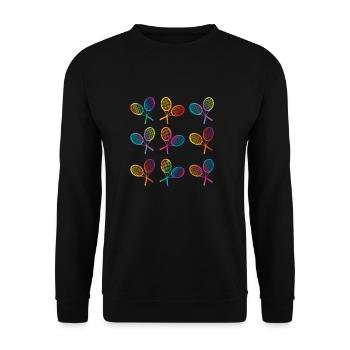 Tennis Gift - Unisex Sweatshirt - black - Front - Alina (178cm) & Michal (187cm)