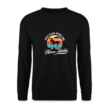 Horse stable Reiterhof Ponyhof Horses - Unisex Sweatshirt - black - Front - Alina (178cm) & Michal (187cm)