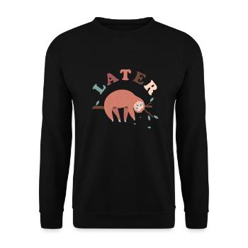 Later Faultier - Unisex Pullover - Schwarz - Vorne - Alina (178cm) & Michal (187cm)