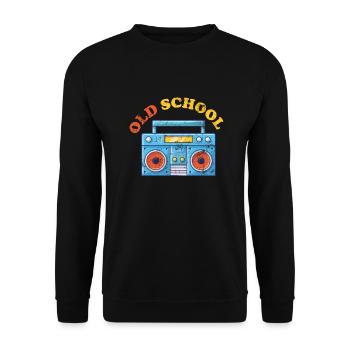 Old School Ghettoblaster - Unisex Sweatshirt - black - Front - Alina (178cm) & Michal (187cm)