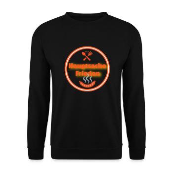 Hauptsache Frieden - Unisex Pullover - Schwarz - Vorne - Alina (178cm) & Michal (187cm)