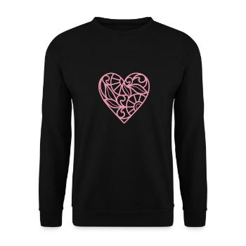 Herz - Unisex Pullover - Schwarz - Vorne - Alina (178cm) & Michal (187cm)