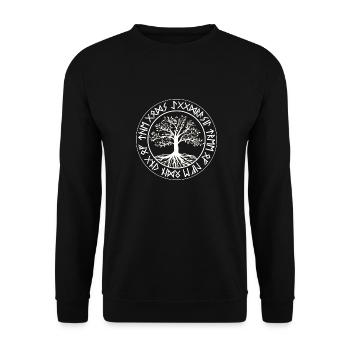 Yggdrasil Tree of Life Viking Norse - Unisex Sweatshirt - black - Front - Alina (178cm) & Michal (187cm)